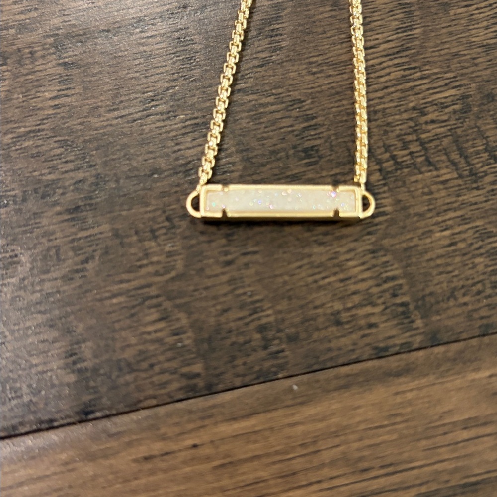 Kendra Scott Gold Stan Adjustable Bracelet with Iridescent White Stone - Picture 5 of 5
